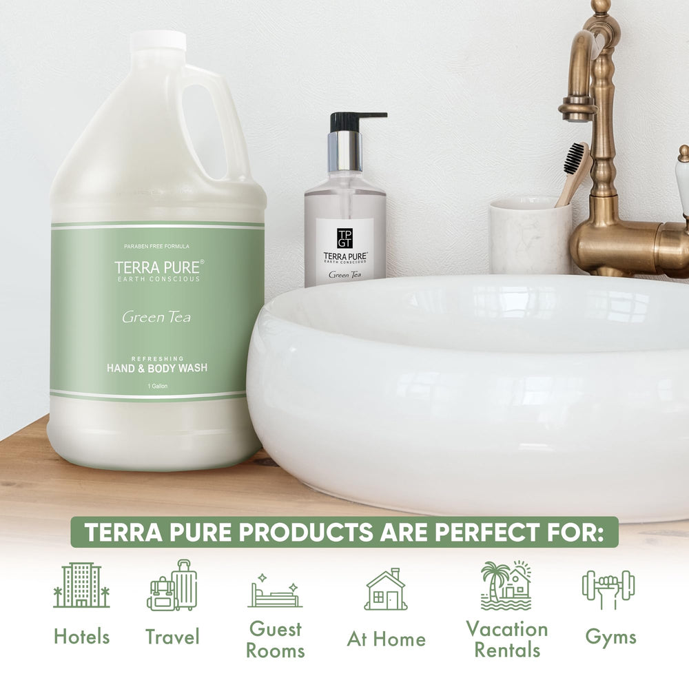 Terra Pure being poured into a dispenser for quick refill and efficiency