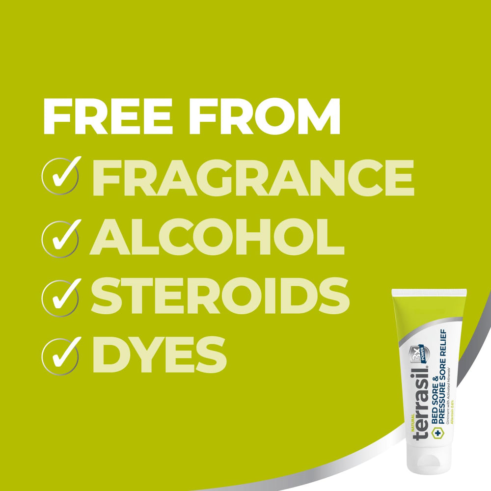 terrasil tube label detail showing brand and ingredient transparency benefit