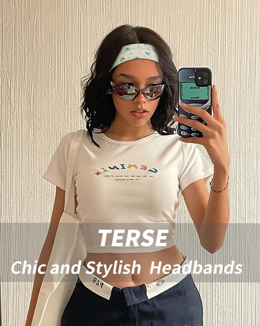 TERSE headband beside ruler showing size for accurate scale