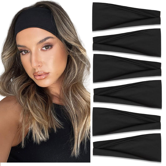 TERSE front view of six-pack black headbands showing colors and packaging, convenient storage