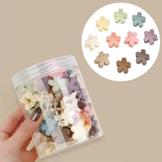 TERSE front packaging showing 50 colorful mini flower clips and variety