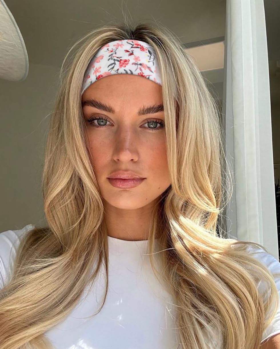 TERSE headband held in hand to show size and flexible stretch for fit