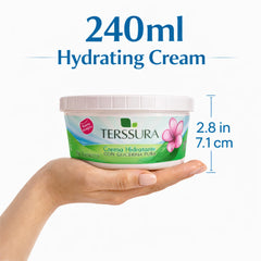 Terssura pump dispensing cream illustrating easy, controlled application benefit