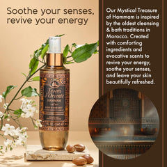 Tesori d'Oriente label detail highlighting Moroccan Hammam-inspired fragrance notes