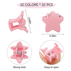 Tetizo colorful array of mini clips top view, showing variety and matching options