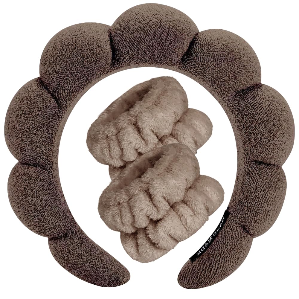 Tetizo front packaging brown set showing headband and wristband, neat storage benefit