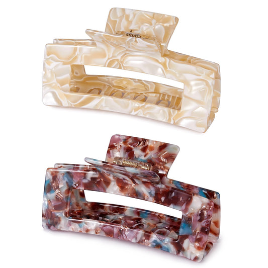 Textention tortoise shell clip front view showing elegant finish and secure hold