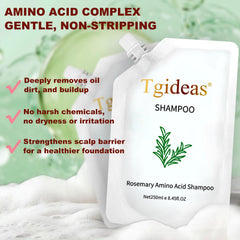 Tgideas shampoo foam texture in palm demonstrating gentle lather and easy rinsing
