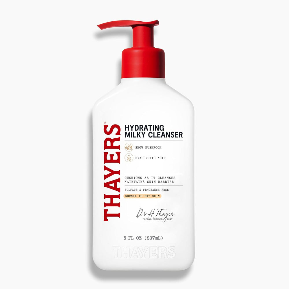 THAYERS front packaging showing milky cleanser and key benefits