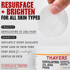 THAYERS dual-sided pad close-up highlighting embossed and smooth sides for tailored exfoliation