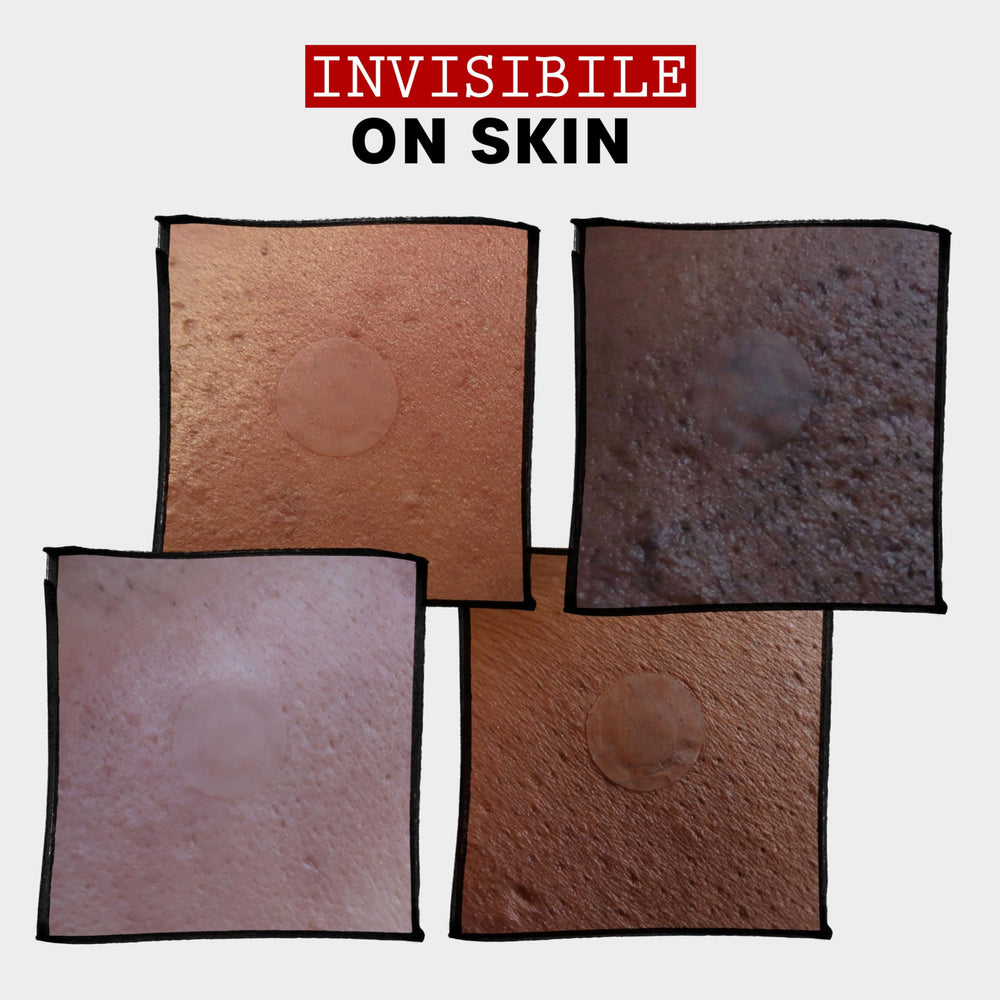 THAYERS patch with light makeup over it showing seamless concealment benefit