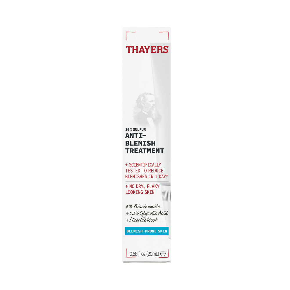 THAYERS dropper applying spot treatment to skin, precise application reduces blemishes