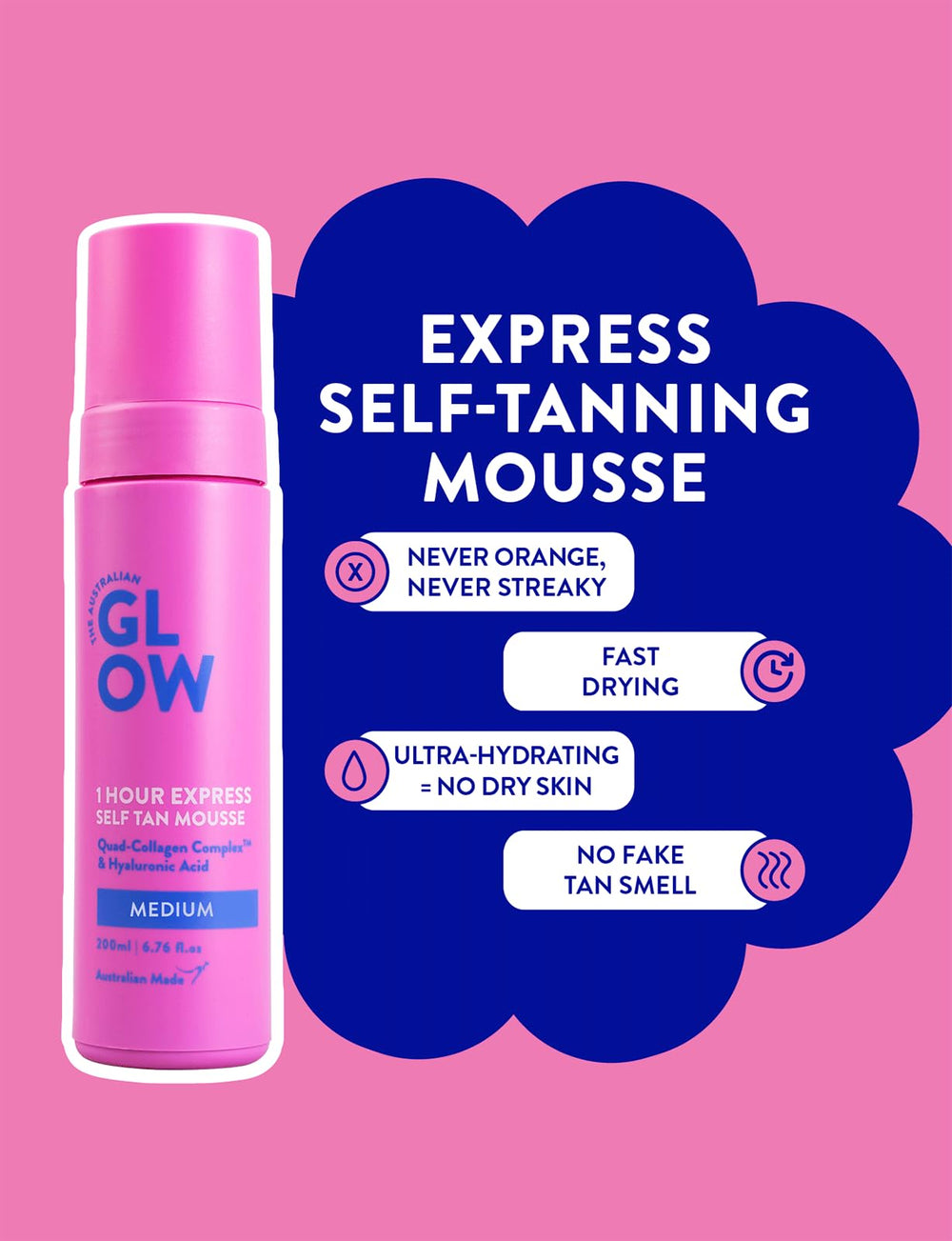 THE AUSTRALIAN GLOW close-up of mousse foam highlighting lightweight feel