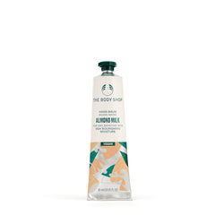 The Body Shop hand balm front packaging showing compact tube and branding benefit: portable hydration