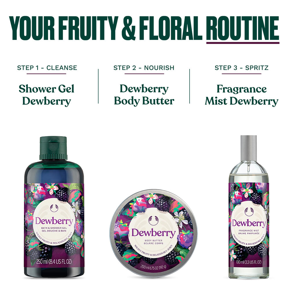 Lifestyle shot of The Body Shop Dewberry hand balm tucked in a handbag showing on-the-go hydration benefit