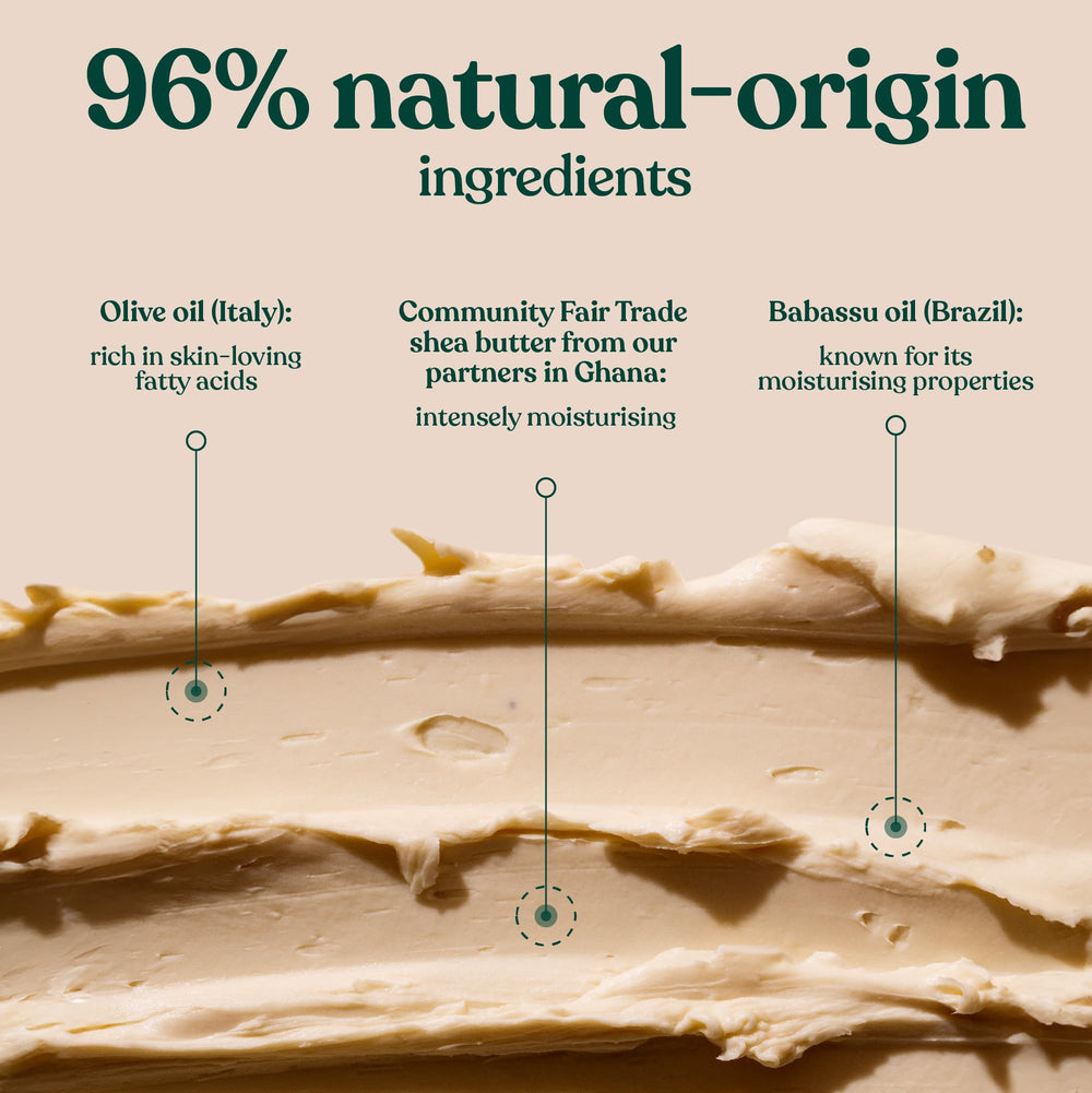 The Body Shop Olive Body Butter open tub revealing creamy texture for intensive moisturisation