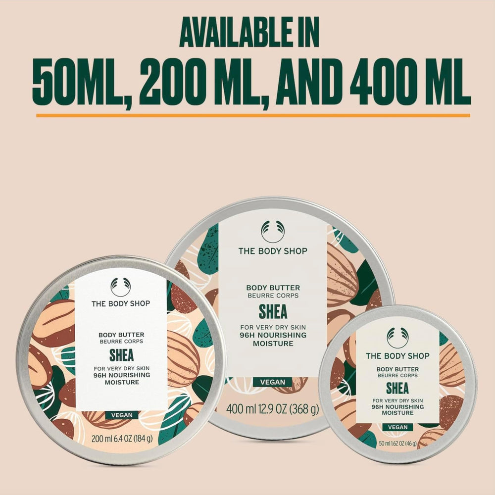 The Body Shop shea on bathroom shelf suggesting daily self-care benefit