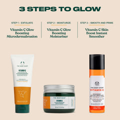 The Body Shop 30 ml bottle in hand illustrating travel-friendly size