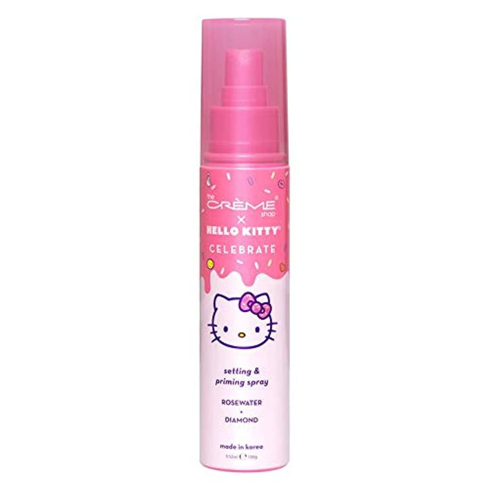 The Crème Shop Hello Kitty front packaging showing rose water label and cute design, hydrate benefit
