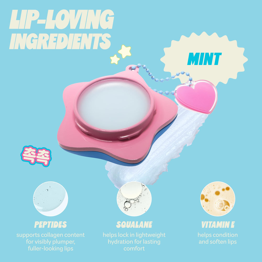 The Crème Shop lip butter in hand to show compact scale and travel-friendly design