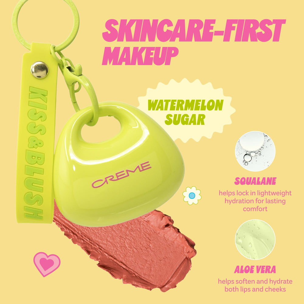 Purse-shaped charm and sticker sheet from The Crème Shop showing personalization and portability benefit