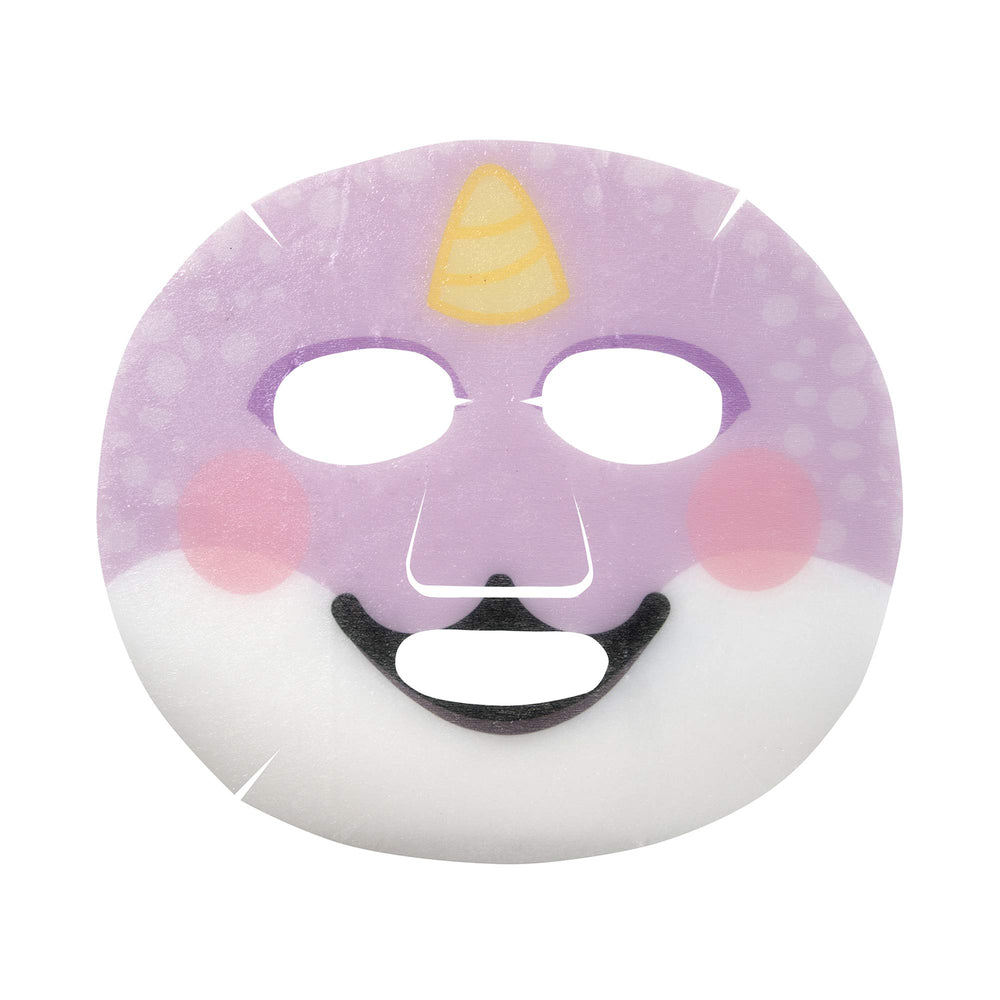 The Crème Shop narwhal mask close-up of sheet texture and serum saturation benefit: better absorption