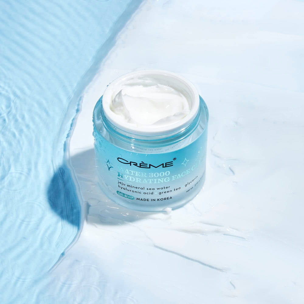 The Crème Shop jar beside a ruler showing compact size and travel-friendly convenience
