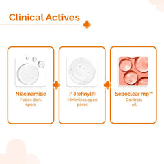 The Derma Co label highlighting niacinamide and P-Refinyl actives