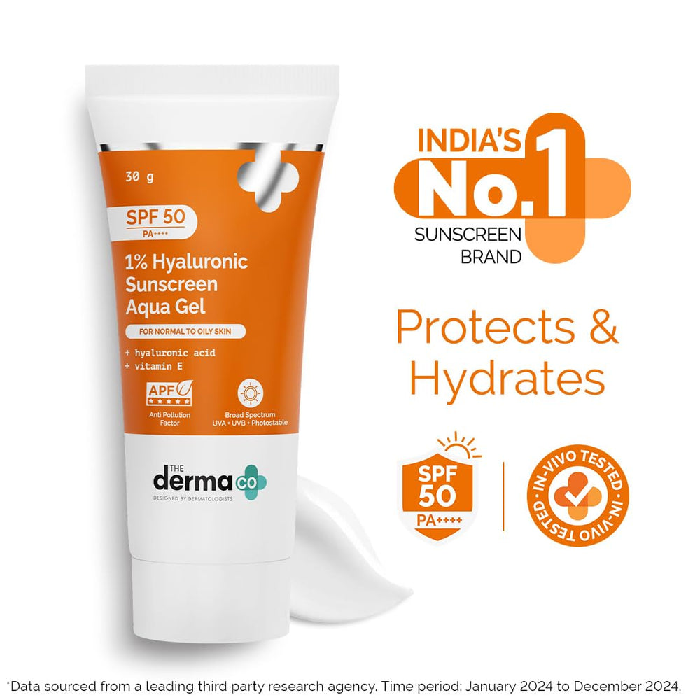 The Derma Co gel texture on hand illustrating fast absorption and hydration