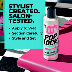 The Doux POP LOCK being raked into wet curls showing effortless definition