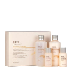 The Face Shop rice ceramide set front view showing both bottles and packaging, convenient travel benefit
