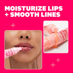 THE FACE SHOP lip serum held in a hand to show size and scale benefit: travel-friendly convenience