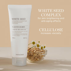 The Face Shop botanicals display with daisy and lupin seeds indicating natural extracts