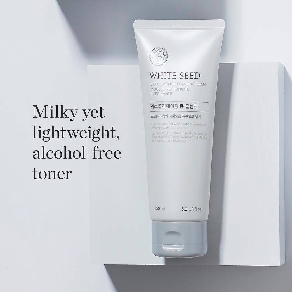 The Face Shop product placed on a bath shelf suggesting daily routine convenience