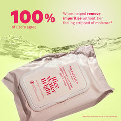 Close-up texture of a single wipe from The Face Shop showing soft, milky infusion