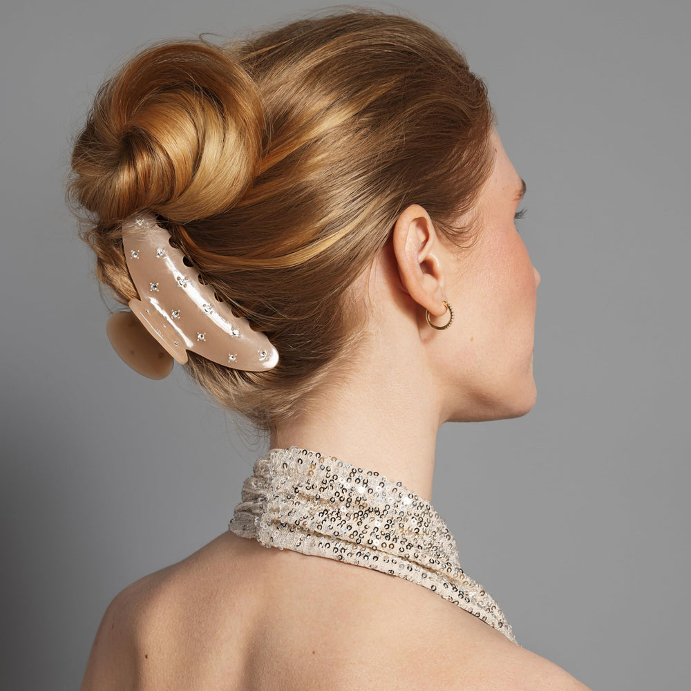 The Hair Edit close-up of rhinestones and soft gloss finish highlights sparkle and texture