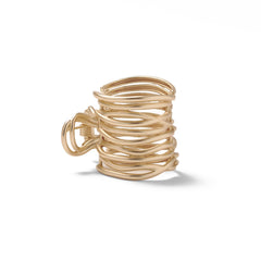 The Hair Edit front view of cuff clip showing elegant gold finish and sculptural design
