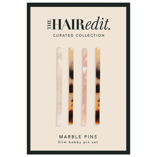 The Hair Edit bobby pins front view showing multicolor tortoise pattern and refined hold