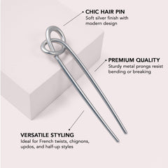 The Hair Edit pin securing a chignon bun demonstrating reliable hold
