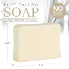 The Healthy Porcupine close-up of tallow bar texture highlighting creamy, moisturizing lather