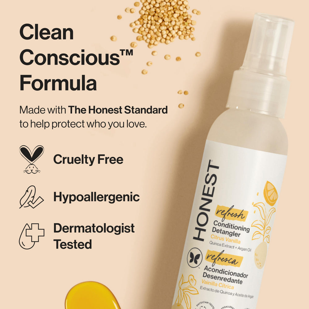 The Honest Company ingredient display with argan oil highlighting nourishing blend