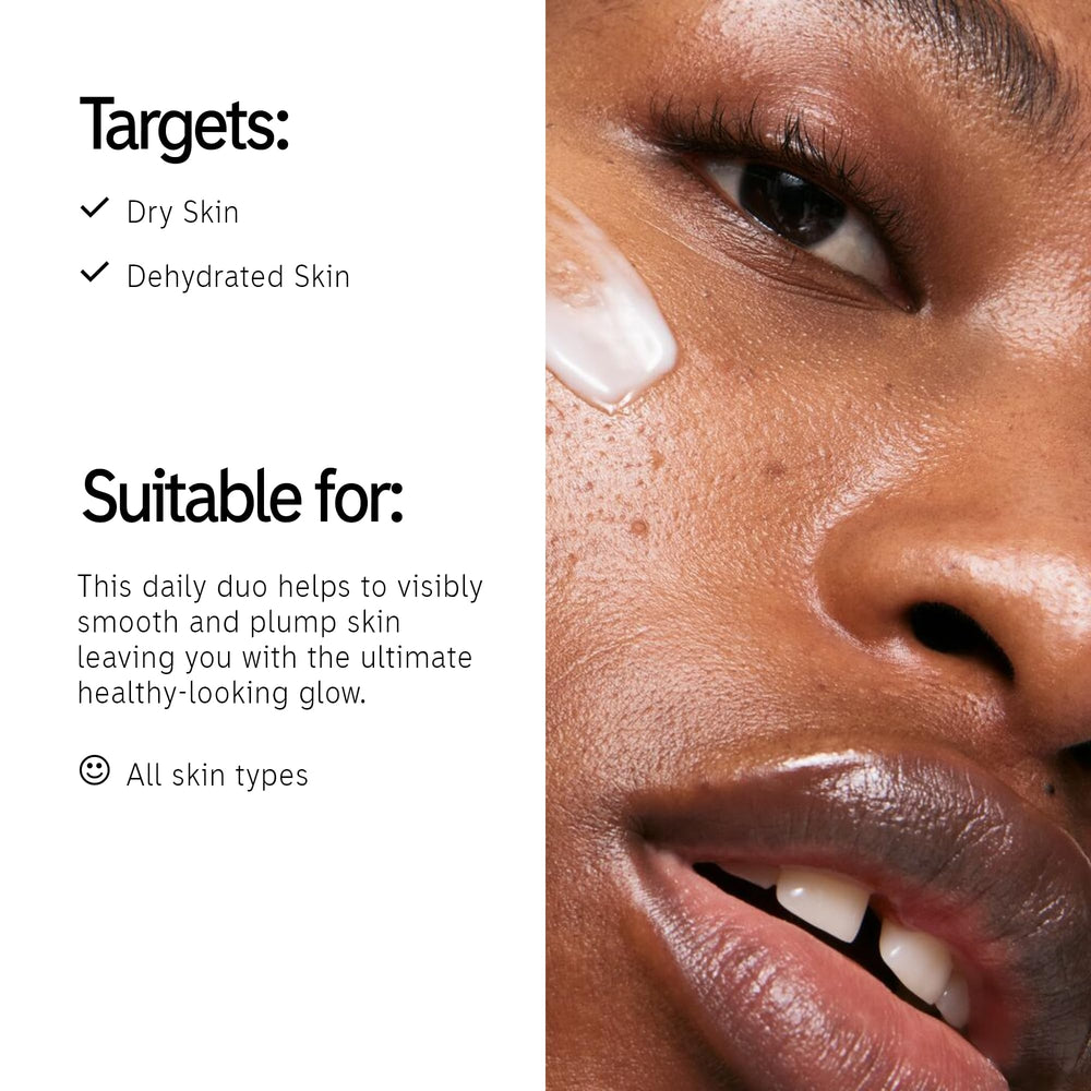 The INKEY List omega water cream tub top view showing lightweight gel-cream and hydration benefit