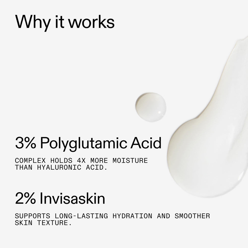 The INKEY List label closeup highlighting 3% polyglutamic acid concentration