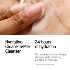 The INKEY List omega water cream swatch on skin showing dewy finish and non-greasy feel benefit