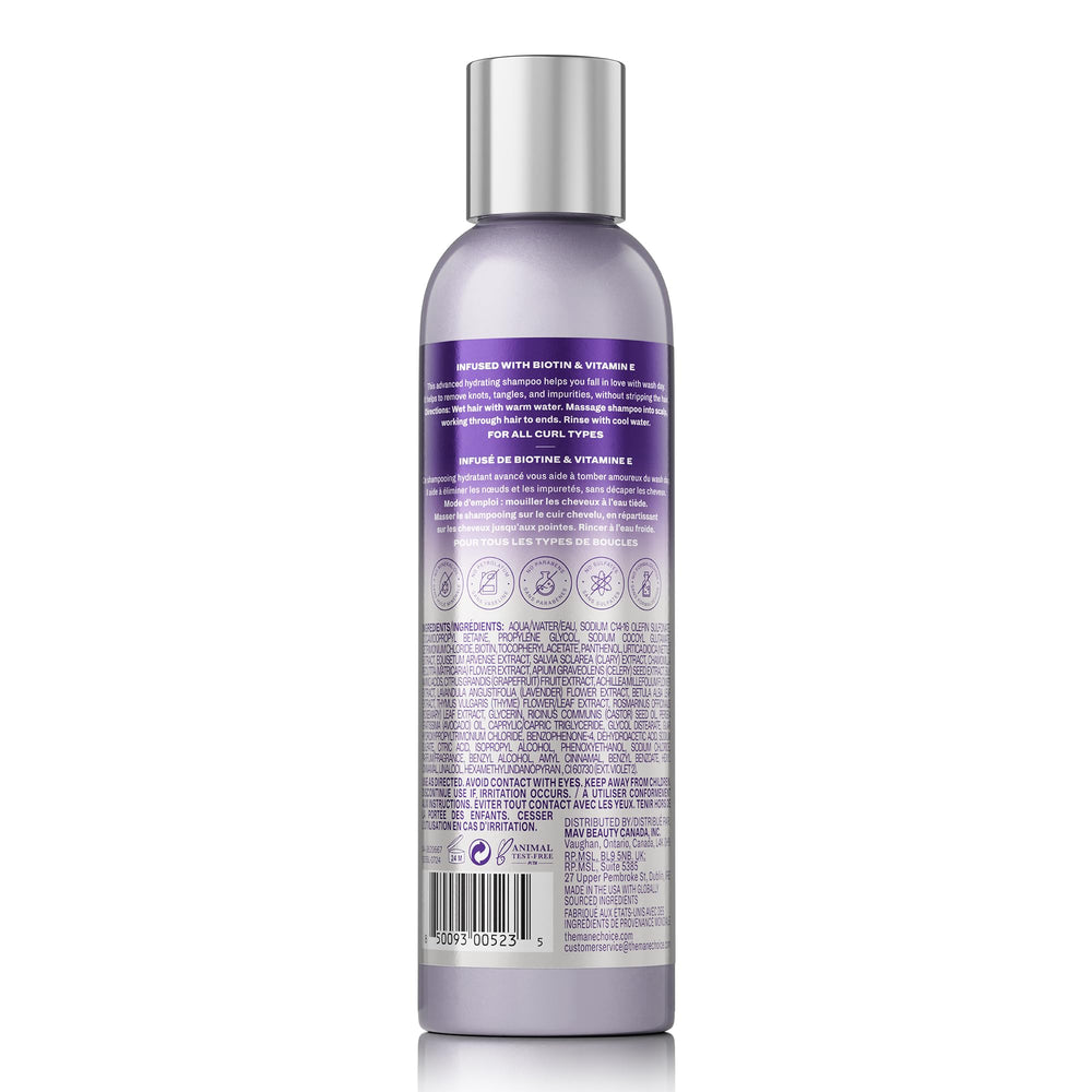 The Mane Choice shampoo used during wash day in a bathroom setting