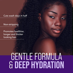 The Mane Choice shampoo lather in hand showing gentle cleansing