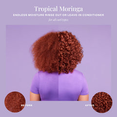 The Mane Choice being applied to damp hair in shower demonstrating frizz control and hydration