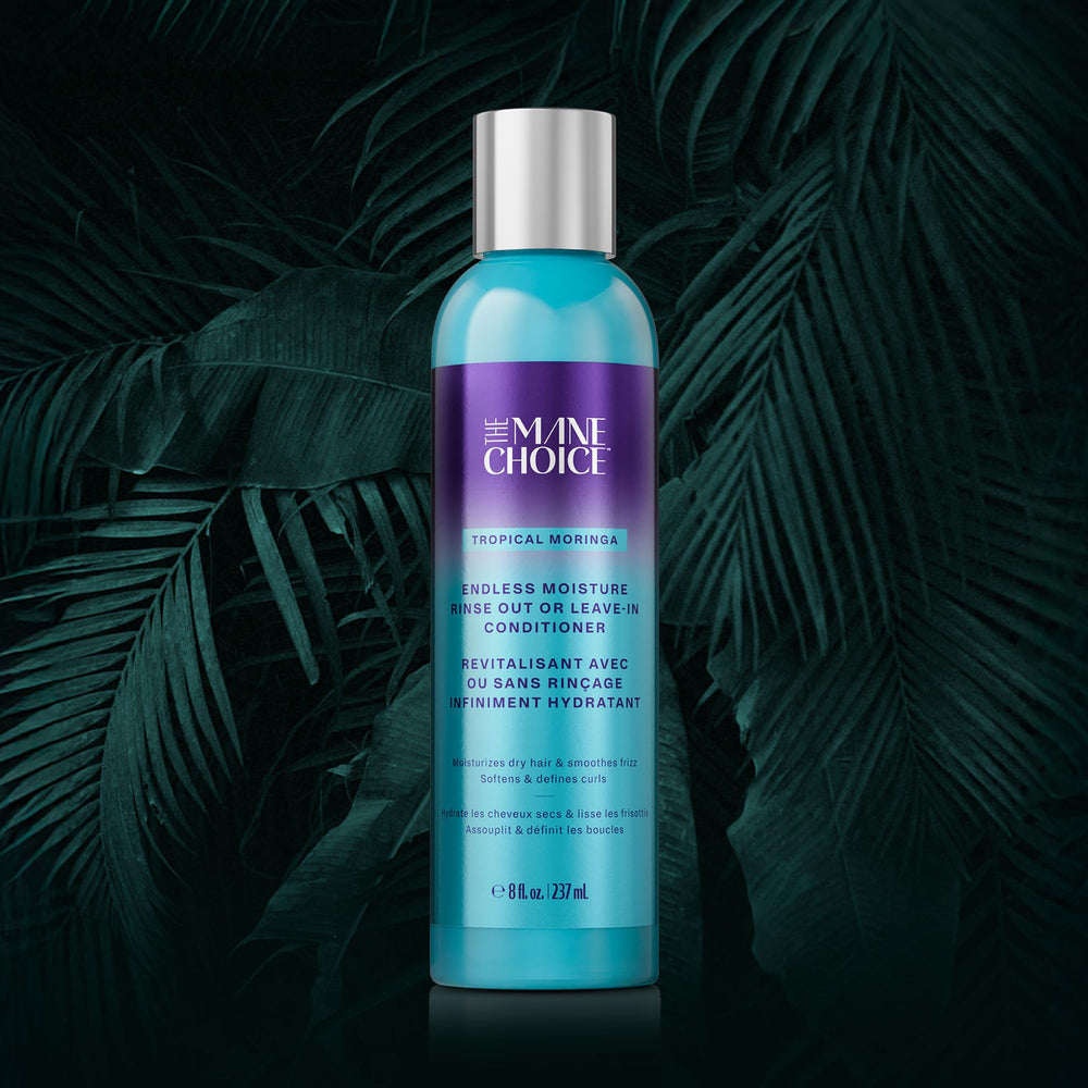 The Mane Choice creamy texture close-up illustrating moisture-rich formula for smooth detangling