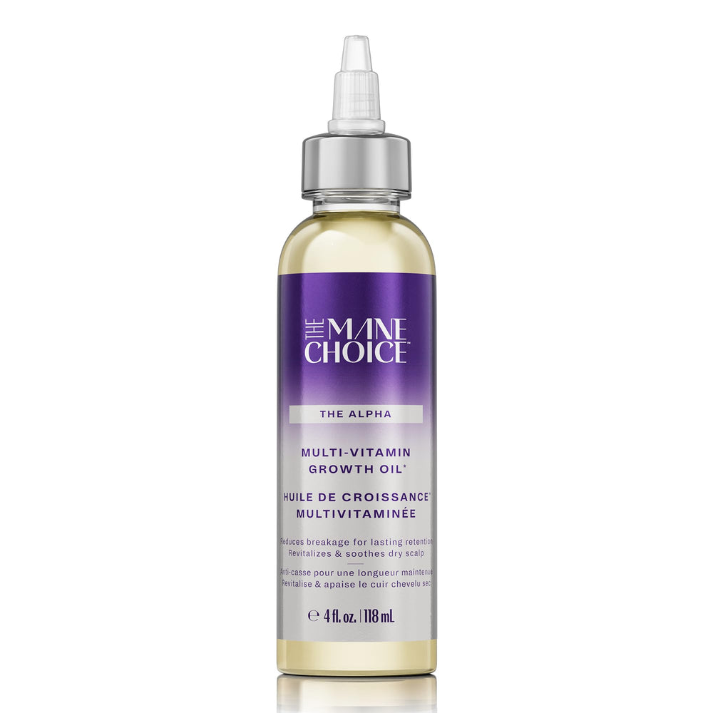 The Mane Choice front packaging showing bottle and label, highlighting nourishing benefits