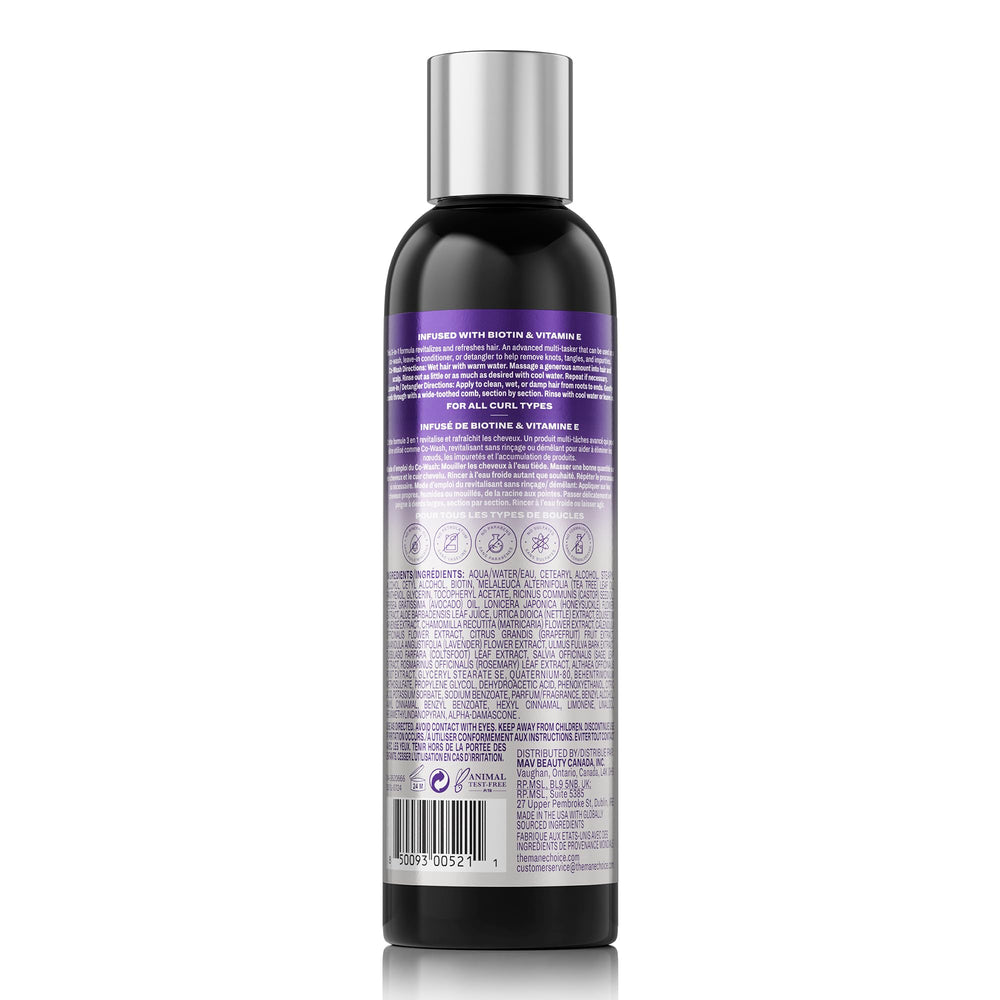 The Mane Choice ingredients label closeup highlighting key botanicals